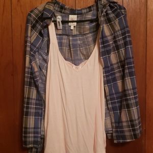 Flannel with built in tanktop